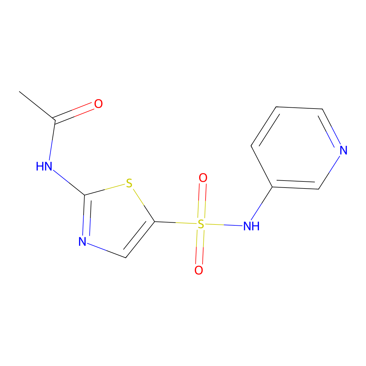 N-(5-(N-(pyridin-3-yl)sulfamoyl)thiazol-2-yl)acetamide molecular structure, CAS 2034327-85-8