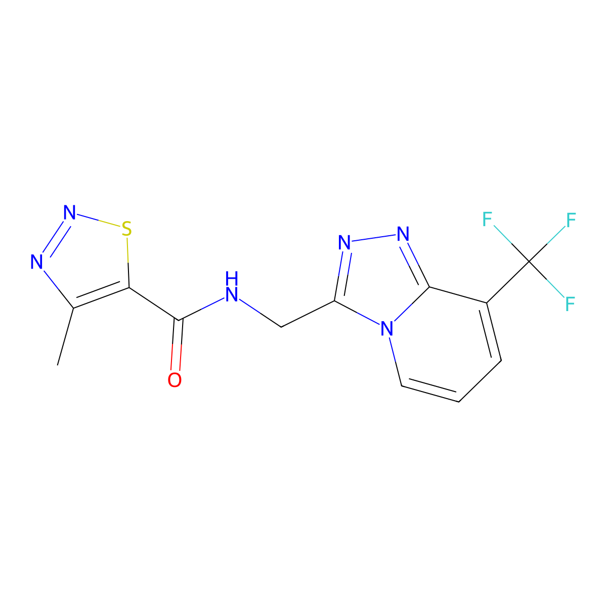 4-methyl-N-{[8-(trifluoromethyl)-[1,2,4]triazolo[4,3-a]pyridin-3-yl]methyl}-1,2,3-thiadiazole-5-carboxamide molecular structure, CAS 2034327-95-0