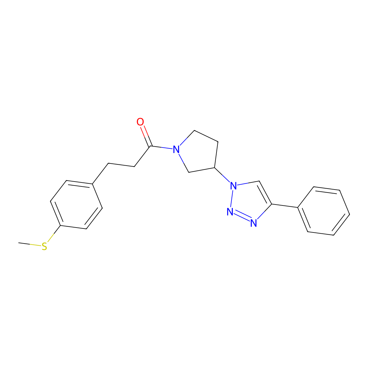 3-(4-(methylthio)phenyl)-1-(3-(4-phenyl-1H-1,2,3-triazol-1-yl)pyrrolidin-1-yl)propan-1-one molecular structure, CAS 2034327-97-2