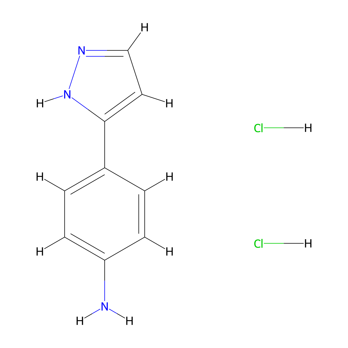 4-(1H-pyrazol-3-yl)aniline dihydrochloride molecular structure, CAS 2034328-00-0