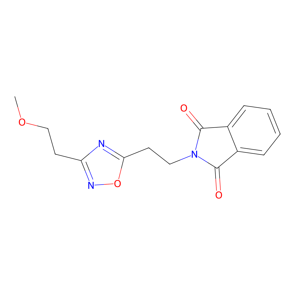 2-(2-(3-(2-Methoxyethyl)-1,2,4-oxadiazol-5-yl)ethyl)isoindoline-1,3-dione molecular structure, CAS 2034328-02-2