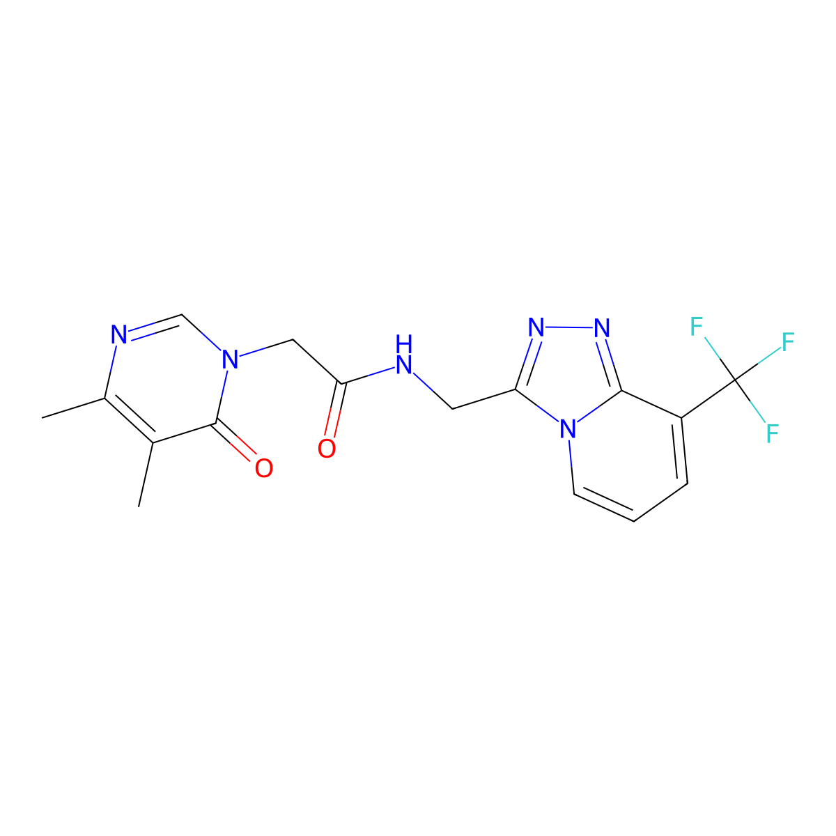 2-(4,5-dimethyl-6-oxopyrimidin-1(6H)-yl)-N-((8-(trifluoromethyl)-[1,2,4]triazolo[4,3-a]pyridin-3-yl)methyl)acetamide molecular structure, CAS 2034328-03-3