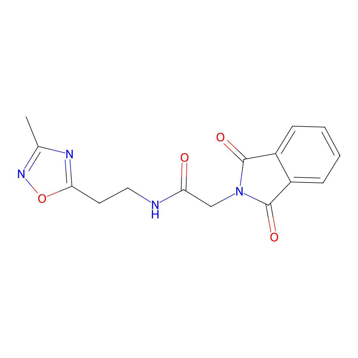 2-(1,3-dioxoisoindolin-2-yl)-N-(2-(3-methyl-1,2,4-oxadiazol-5-yl)ethyl)acetamide molecular structure, CAS 2034328-06-6