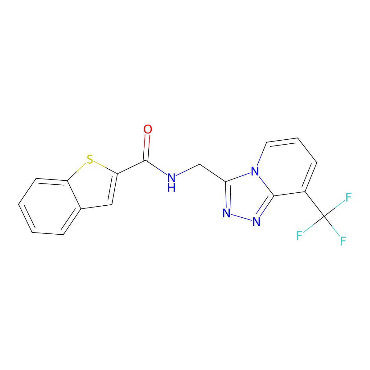 N-((8-(trifluoromethyl)-[1,2,4]triazolo[4,3-a]pyridin-3-yl)methyl)benzo[b]thiophene-2-carboxamide molecular structure, CAS 2034328-12-4