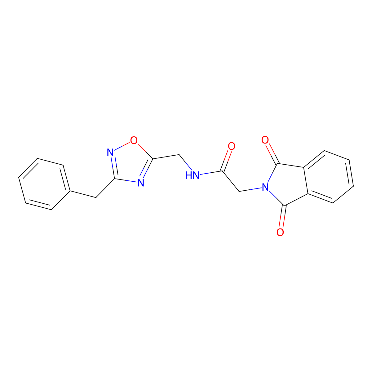 N-((3-benzyl-1,2,4-oxadiazol-5-yl)methyl)-2-(1,3-dioxoisoindolin-2-yl)acetamide molecular structure, CAS 2034328-17-9