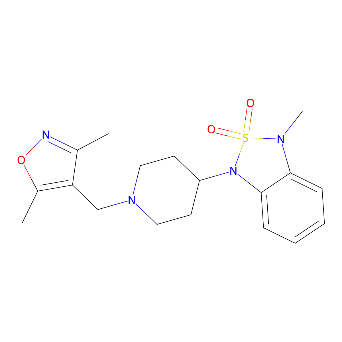 1-(1-((3,5-Dimethylisoxazol-4-yl)methyl)piperidin-4-yl)-3-methyl-1,3-dihydrobenzo[c][1,2,5]thiadiazole 2,2-dioxide molecular structure, CAS 2034328-24-8