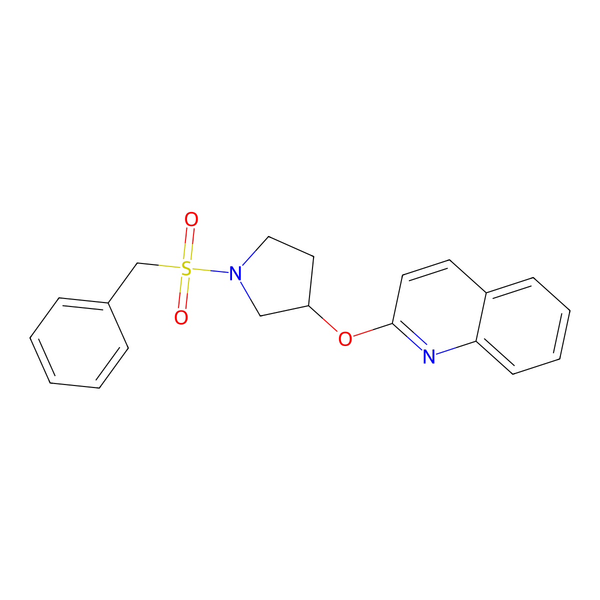 2-((1-(Benzylsulfonyl)pyrrolidin-3-yl)oxy)quinoline molecular structure, CAS 2034328-38-4