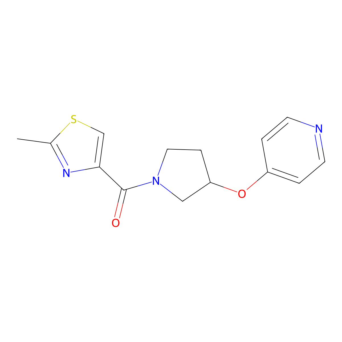 (2-Methylthiazol-4-yl)(3-(pyridin-4-yloxy)pyrrolidin-1-yl)methanone molecular structure, CAS 2034328-45-3