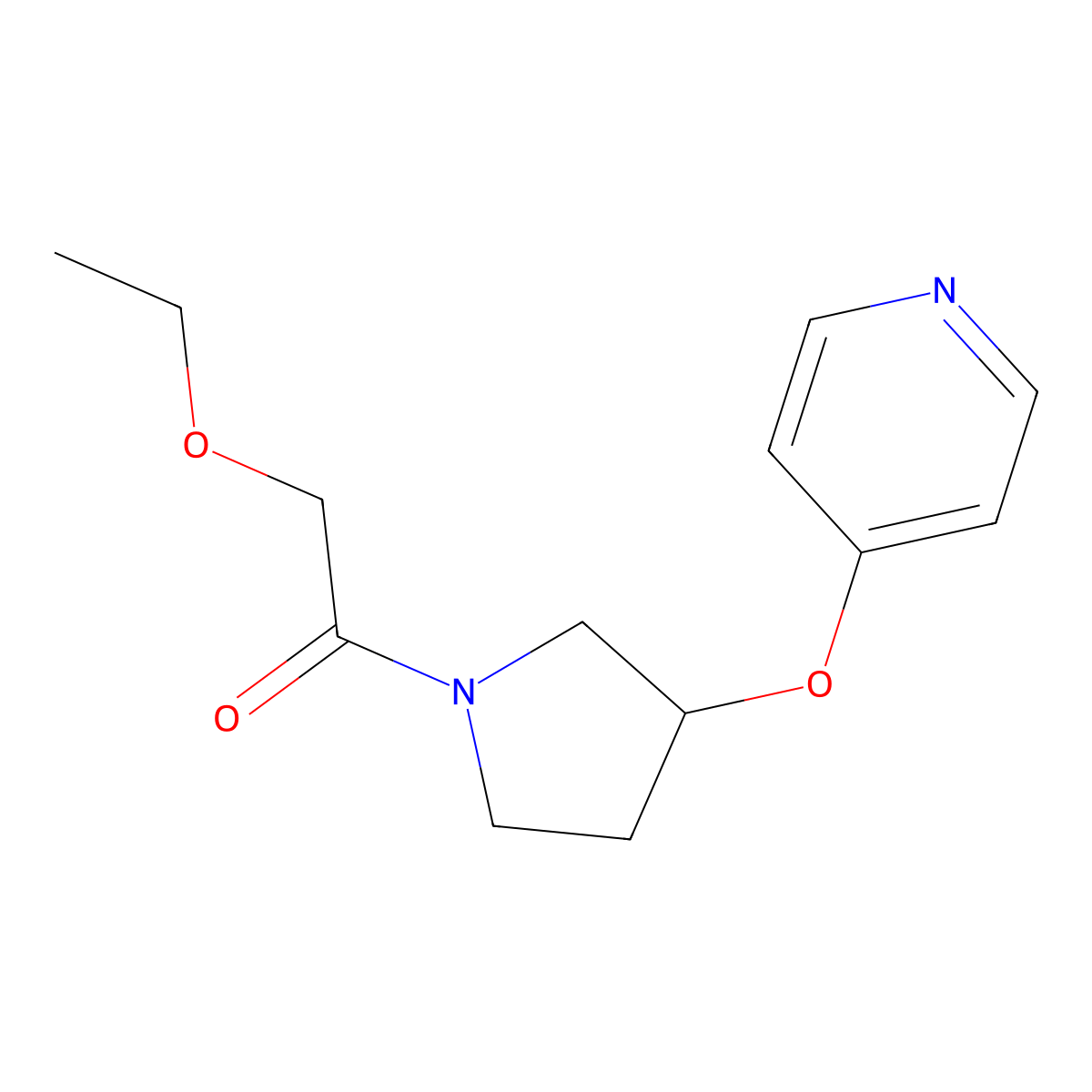 2-Ethoxy-1-(3-(pyridin-4-yloxy)pyrrolidin-1-yl)ethanone molecular structure, CAS 2034328-55-5