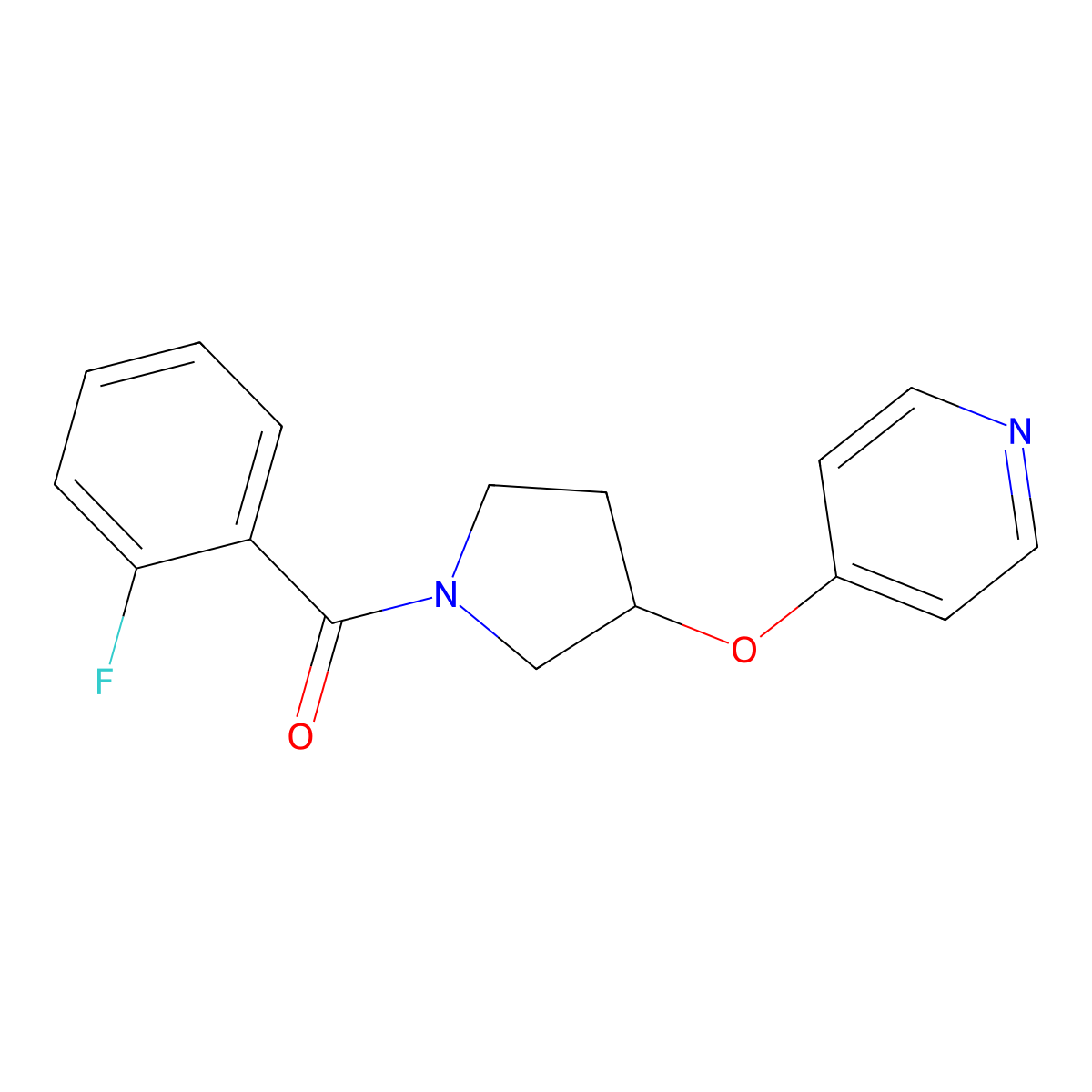 (2-Fluorophenyl)(3-(pyridin-4-yloxy)pyrrolidin-1-yl)methanone molecular structure, CAS 2034328-60-2