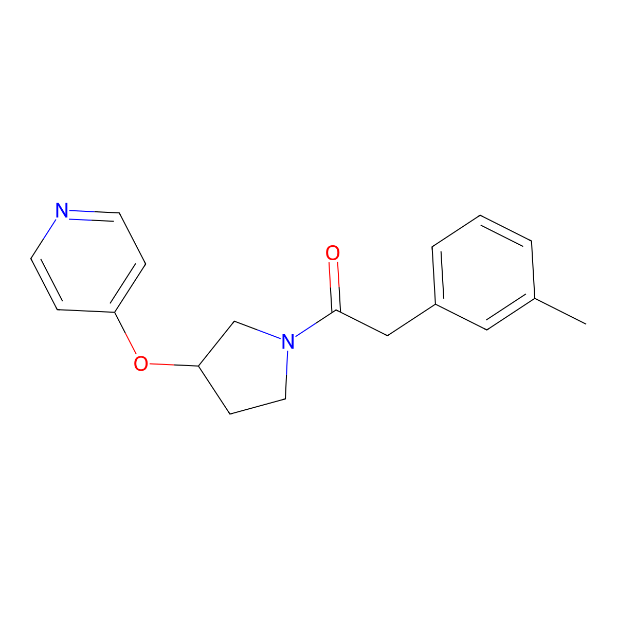 1-(3-(Pyridin-4-yloxy)pyrrolidin-1-yl)-2-(m-tolyl)ethanone molecular structure, CAS 2034328-65-7