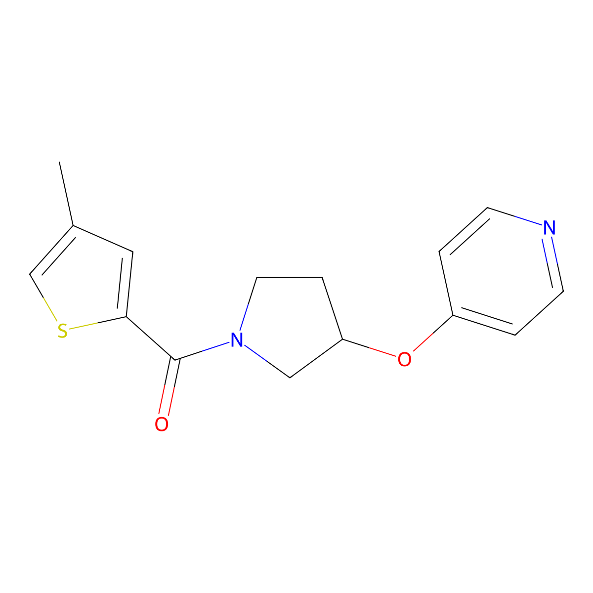(4-Methylthiophen-2-yl)(3-(pyridin-4-yloxy)pyrrolidin-1-yl)methanone molecular structure, CAS 2034328-76-0