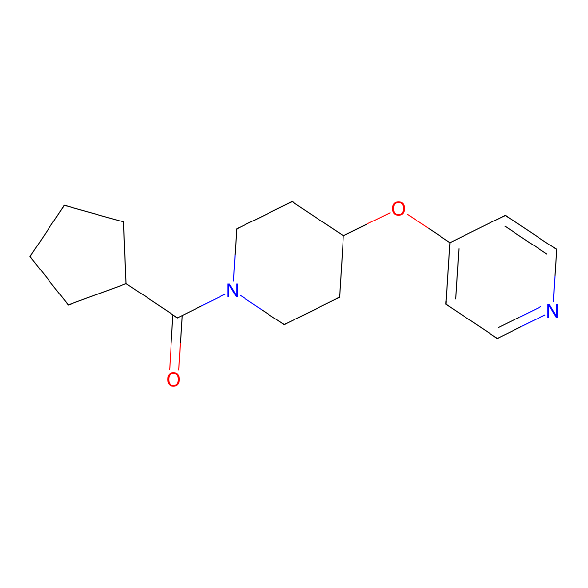 Cyclopentyl(4-(pyridin-4-yloxy)piperidin-1-yl)methanone molecular structure, CAS 2034328-83-9