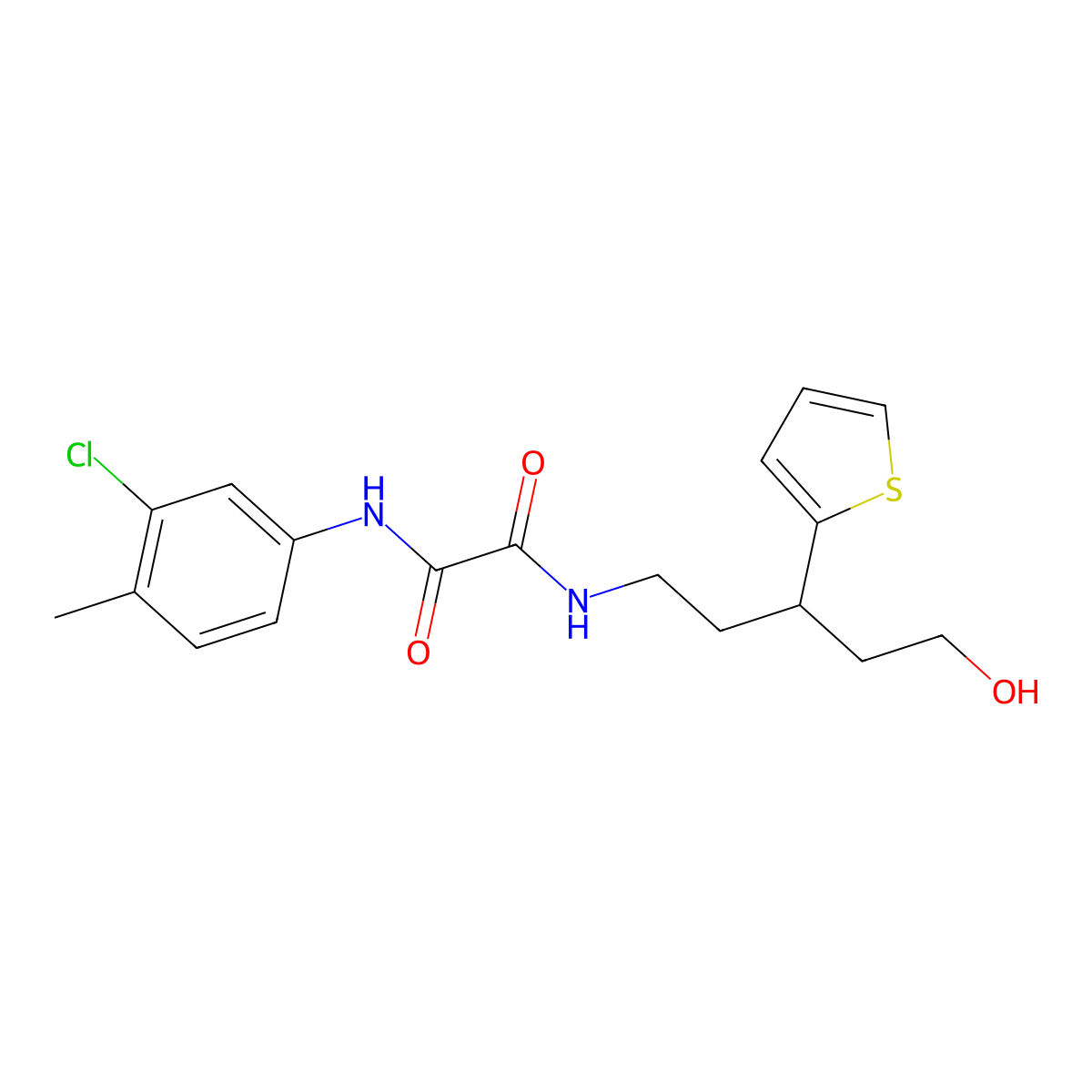 N1-(3-chloro-4-methylphenyl)-N2-(5-hydroxy-3-(thiophen-2-yl)pentyl)oxalamide molecular structure, CAS 2034328-85-1