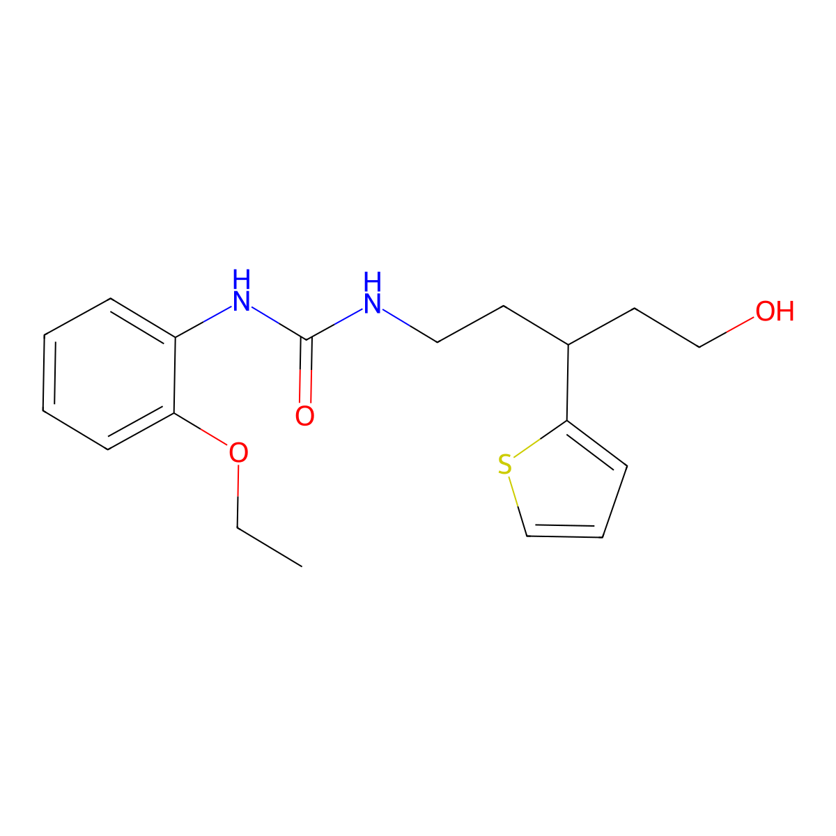 1-(2-Ethoxyphenyl)-3-(5-hydroxy-3-(thiophen-2-yl)pentyl)urea molecular structure, CAS 2034328-91-9