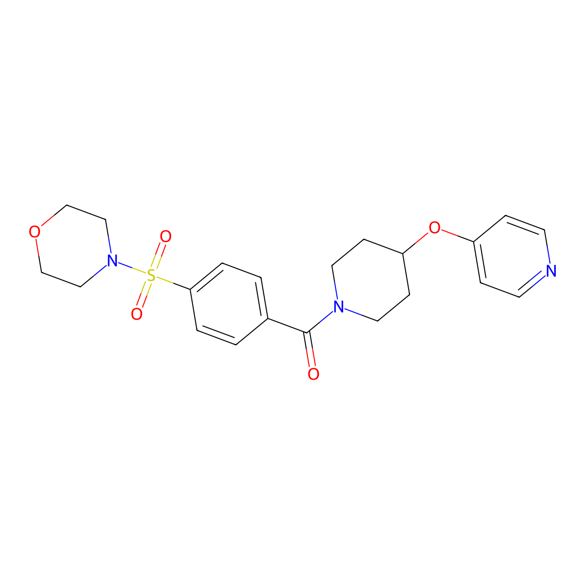 (4-(Morpholinosulfonyl)phenyl)(4-(pyridin-4-yloxy)piperidin-1-yl)methanone molecular structure, CAS 2034328-95-3