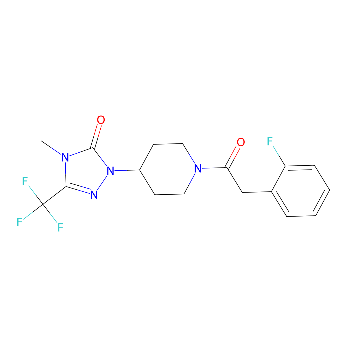1-(1-(2-(2-fluorophenyl)acetyl)piperidin-4-yl)-4-methyl-3-(trifluoromethyl)-1H-1,2,4-triazol-5(4H)-one molecular structure, CAS 2034329-04-7