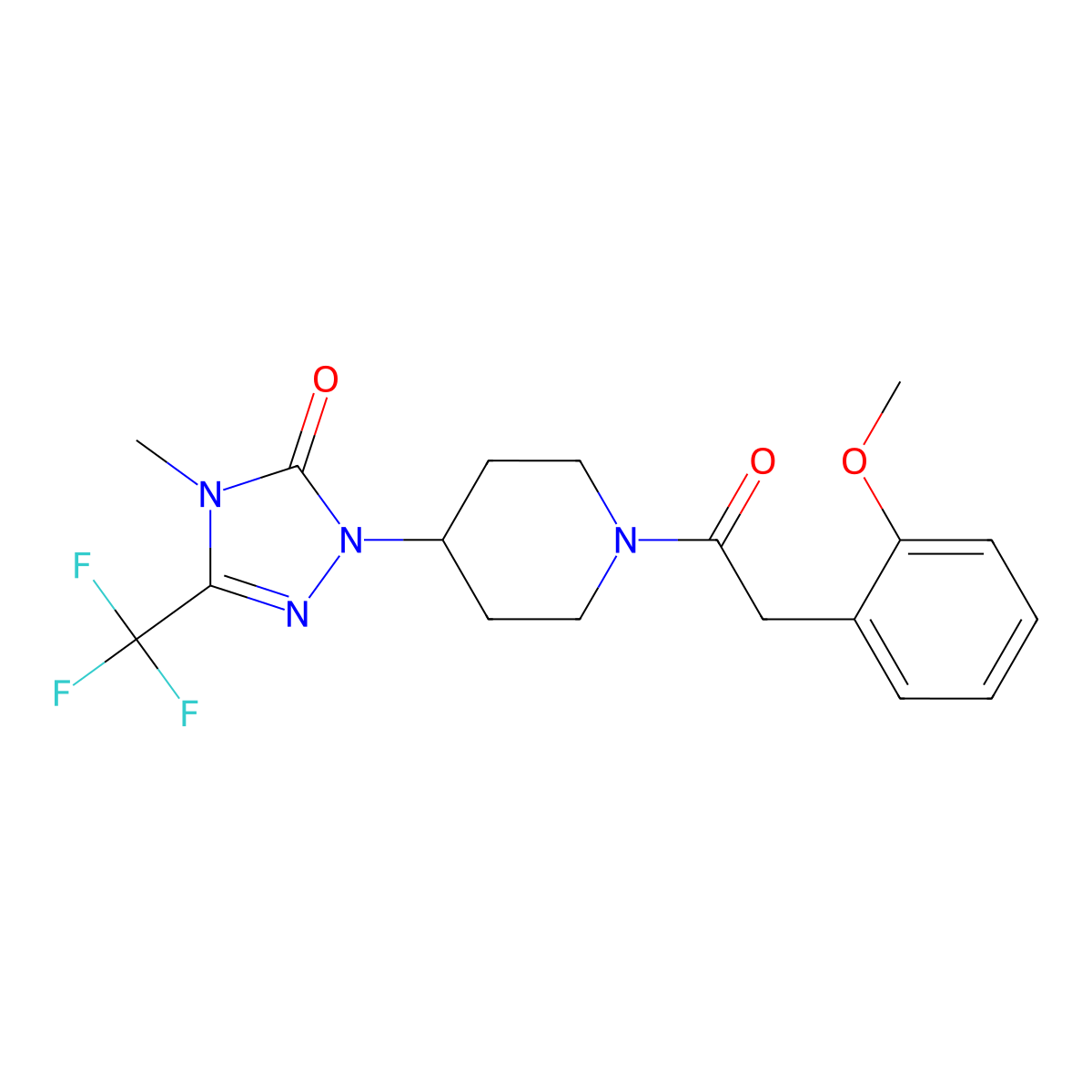 1-(1-(2-(2-methoxyphenyl)acetyl)piperidin-4-yl)-4-methyl-3-(trifluoromethyl)-1H-1,2,4-triazol-5(4H)-one molecular structure, CAS 2034329-11-6