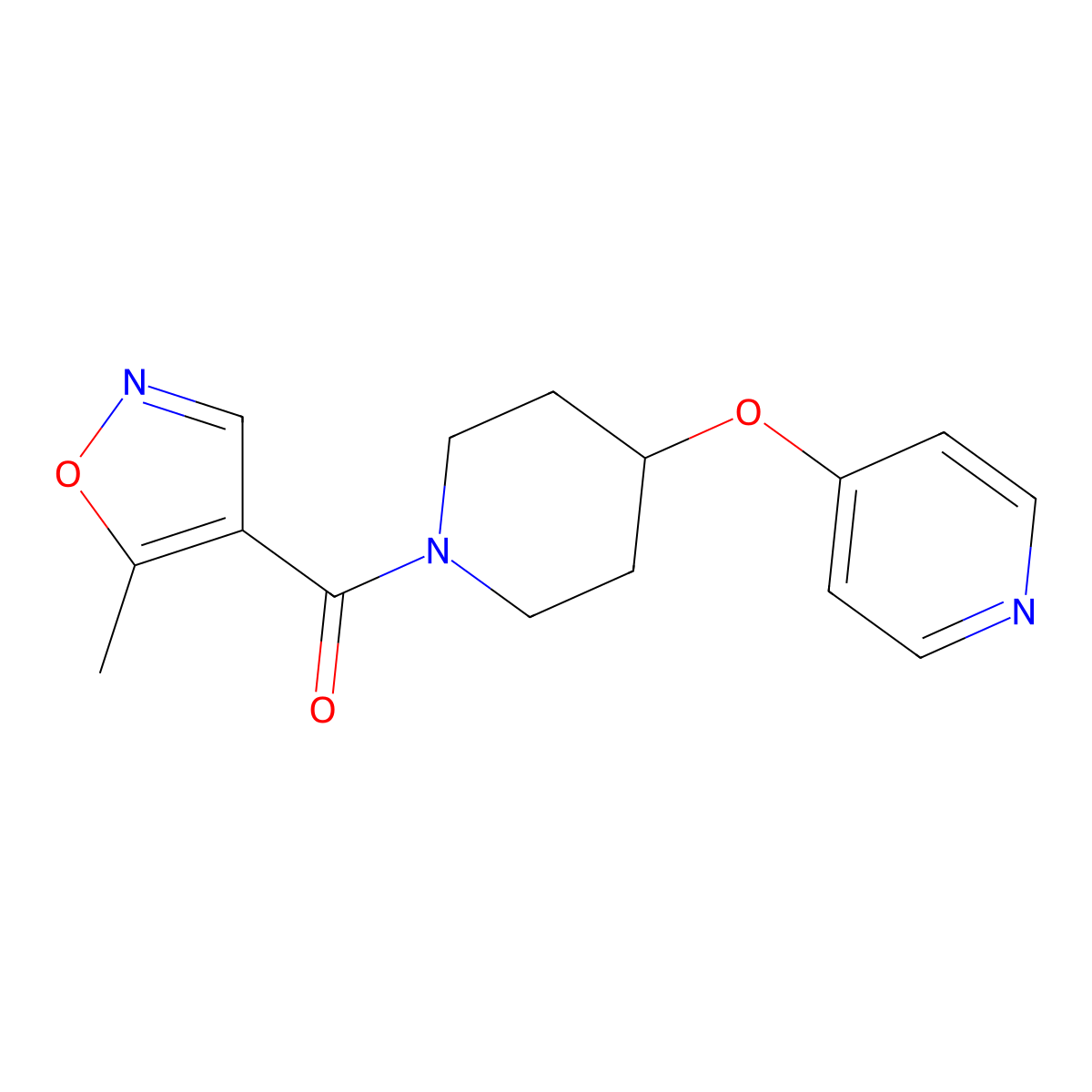 (5-Methylisoxazol-4-yl)(4-(pyridin-4-yloxy)piperidin-1-yl)methanone molecular structure, CAS 2034329-34-3