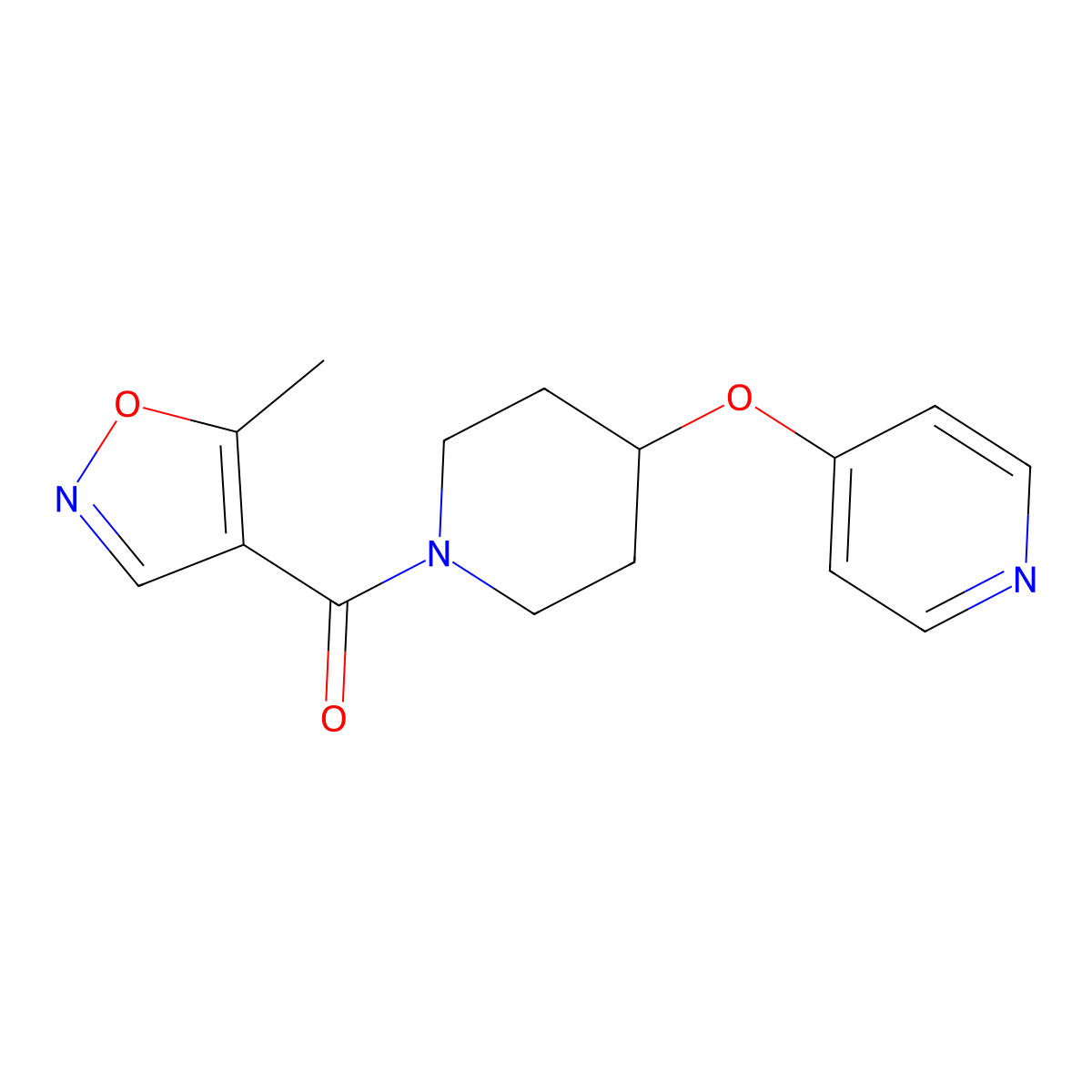 (5-Methylisoxazol-4-yl)(4-(pyridin-4-yloxy)piperidin-1-yl)methanone molecular structure, CAS 2034329-34-3
