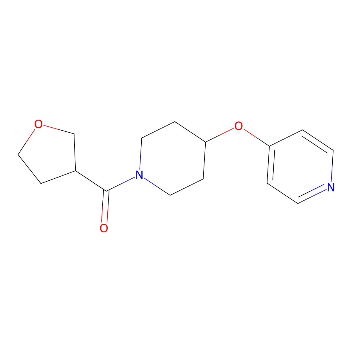 (4-(Pyridin-4-yloxy)piperidin-1-yl)(tetrahydrofuran-3-yl)methanone molecular structure, CAS 2034329-44-5