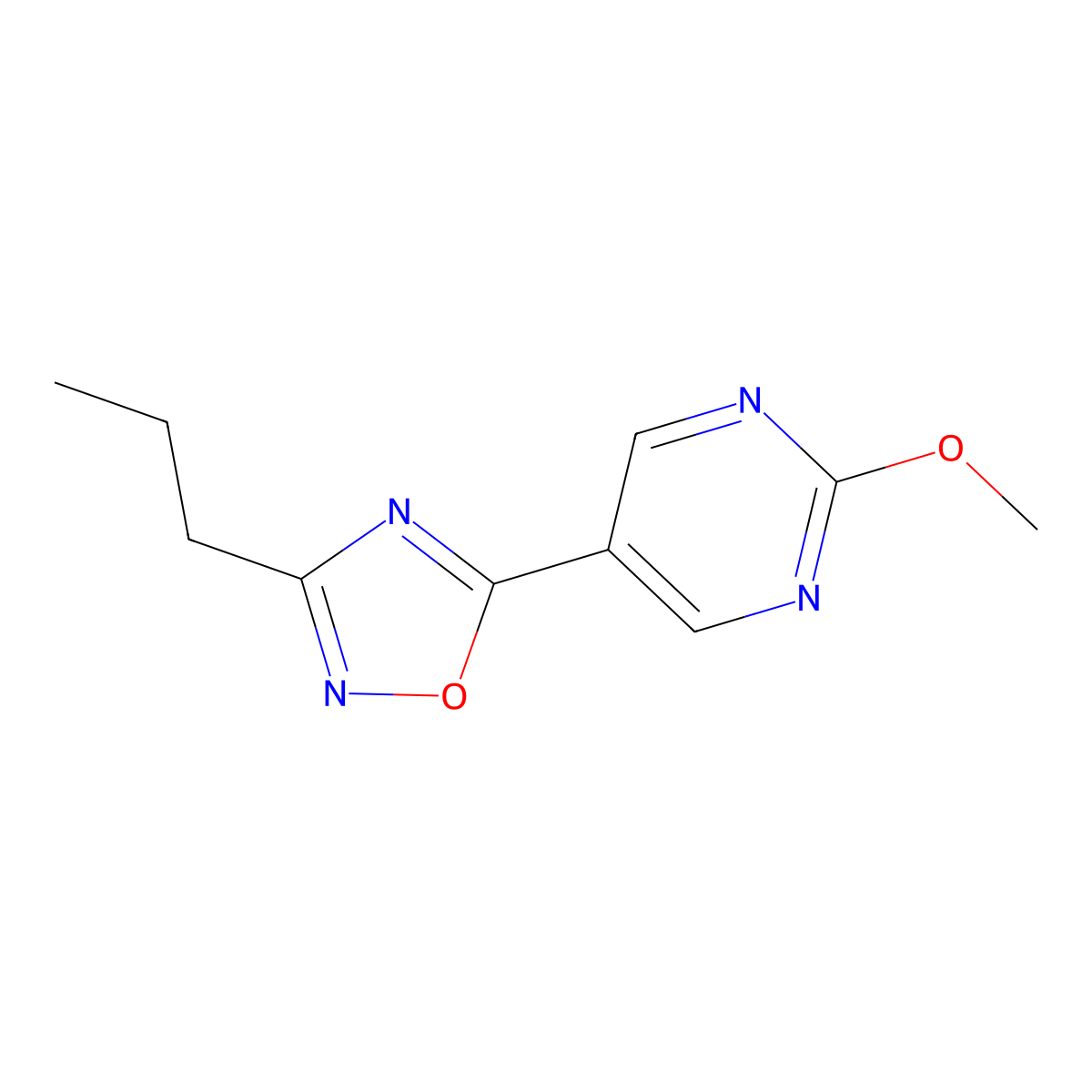 5-(2-Methoxypyrimidin-5-yl)-3-propyl-1,2,4-oxadiazole molecular structure, CAS 2034329-47-8