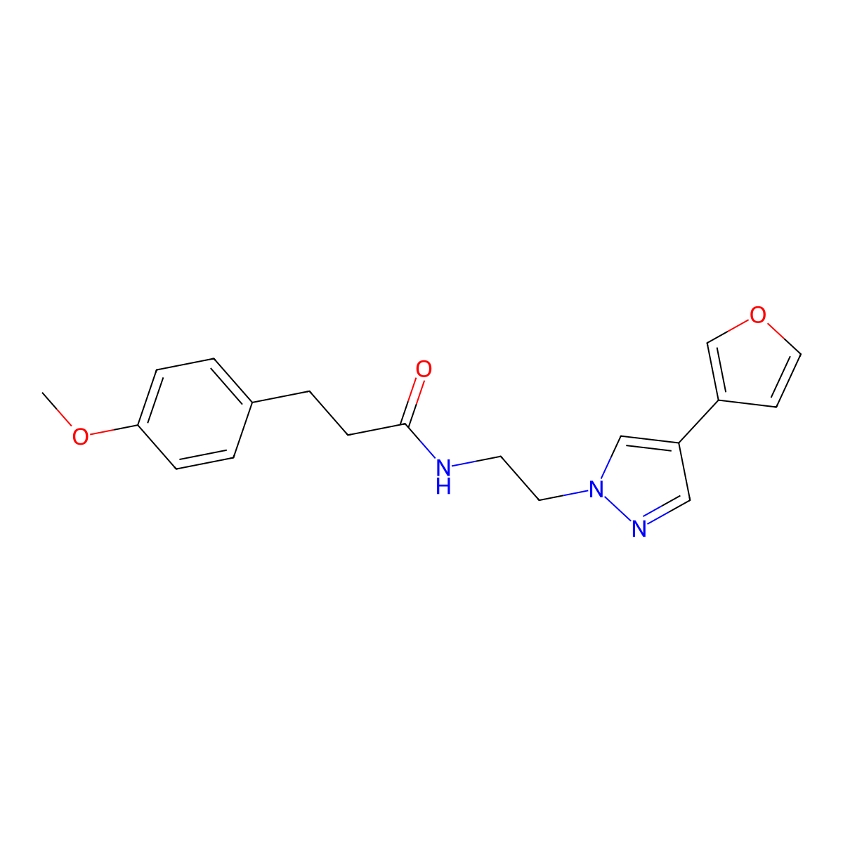 N-{2-[4-(furan-3-yl)-1H-pyrazol-1-yl]ethyl}-3-(4-methoxyphenyl)propanamide molecular structure, CAS 2034329-50-3