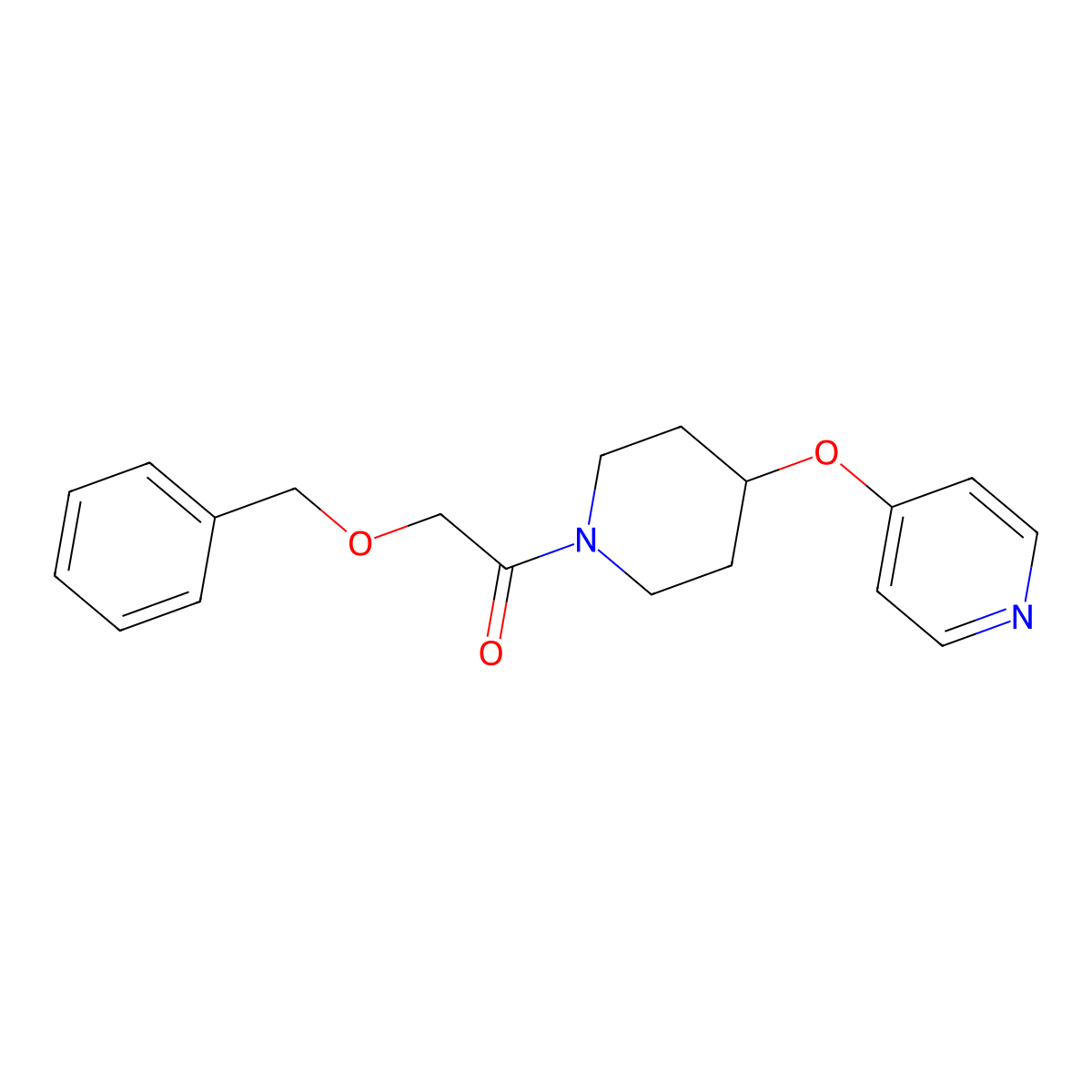 2-(Benzyloxy)-1-(4-(pyridin-4-yloxy)piperidin-1-yl)ethanone molecular structure, CAS 2034329-51-4