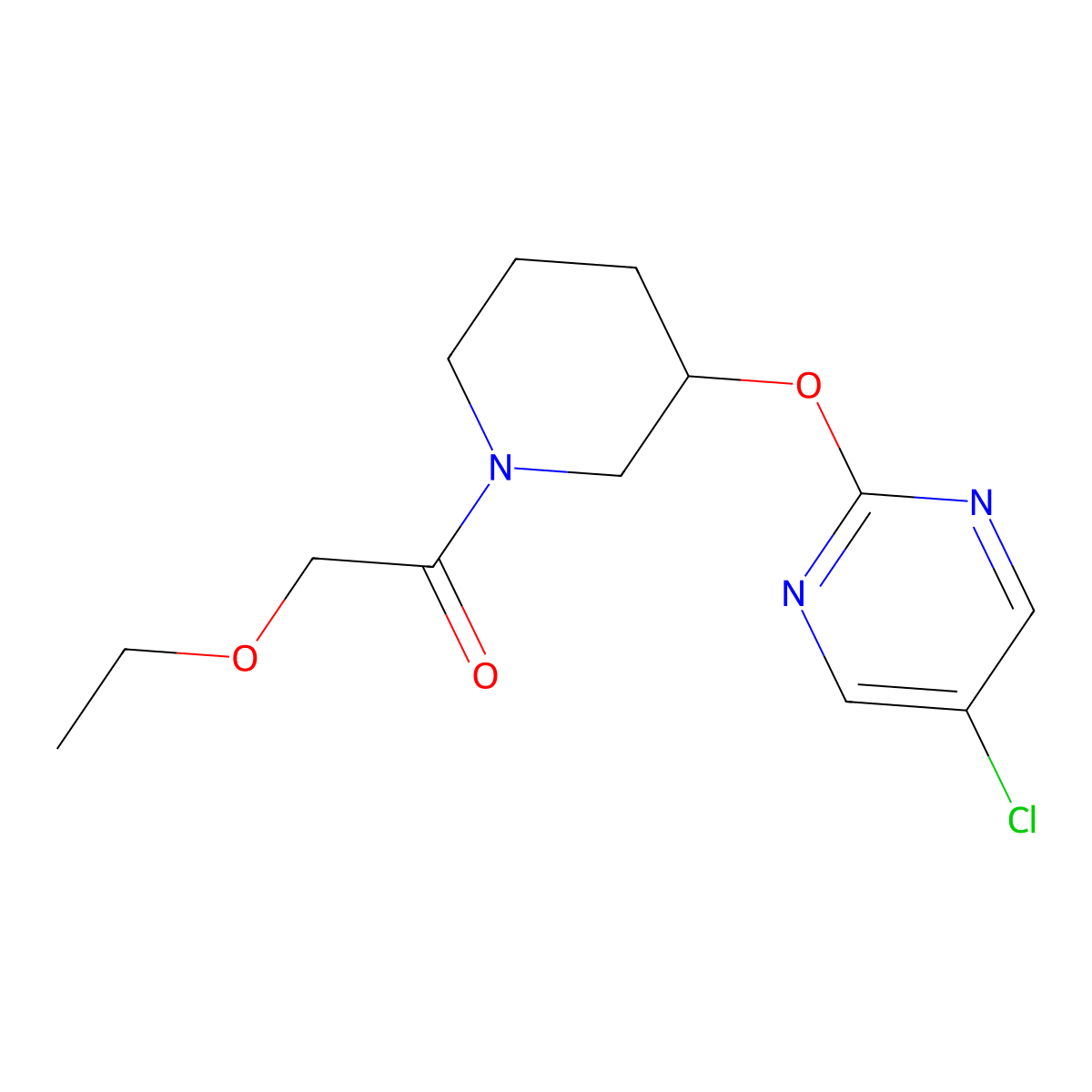 1-(3-((5-Chloropyrimidin-2-yl)oxy)piperidin-1-yl)-2-ethoxyethanone molecular structure, CAS 2034329-63-8