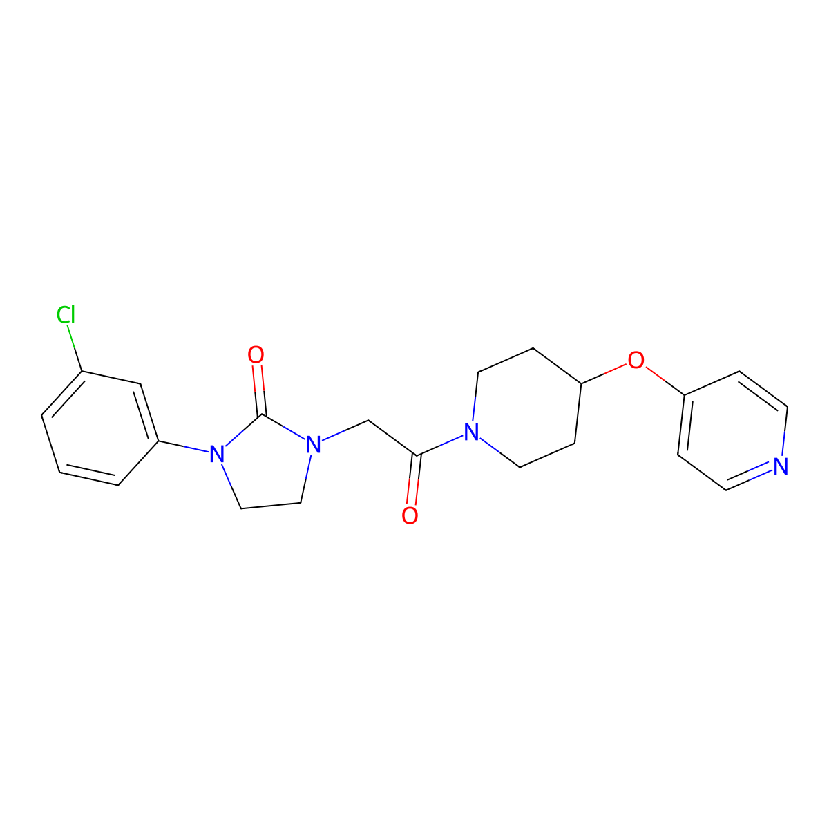 1-(3-Chlorophenyl)-3-(2-oxo-2-(4-(pyridin-4-yloxy)piperidin-1-yl)ethyl)imidazolidin-2-one molecular structure, CAS 2034329-70-7
