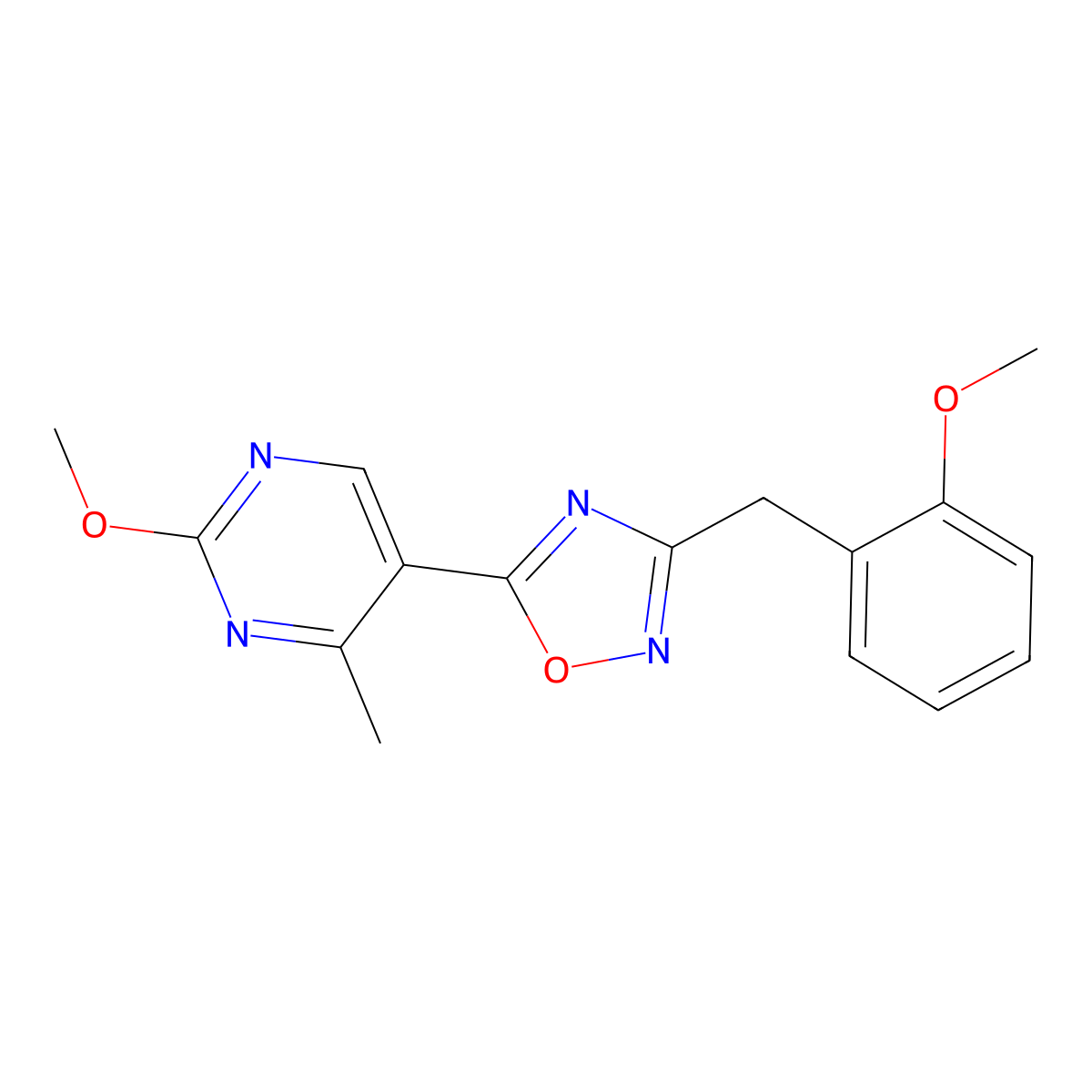 5-(2-Methoxy-4-methylpyrimidin-5-yl)-3-(2-methoxybenzyl)-1,2,4-oxadiazole molecular structure, CAS 2034329-71-8
