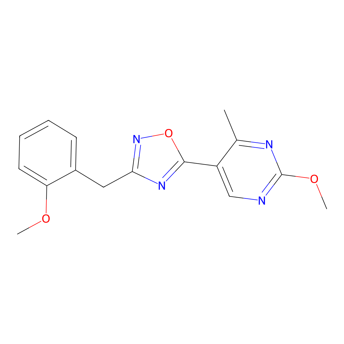 5-(2-Methoxy-4-methylpyrimidin-5-yl)-3-(2-methoxybenzyl)-1,2,4-oxadiazole molecular structure, CAS 2034329-71-8