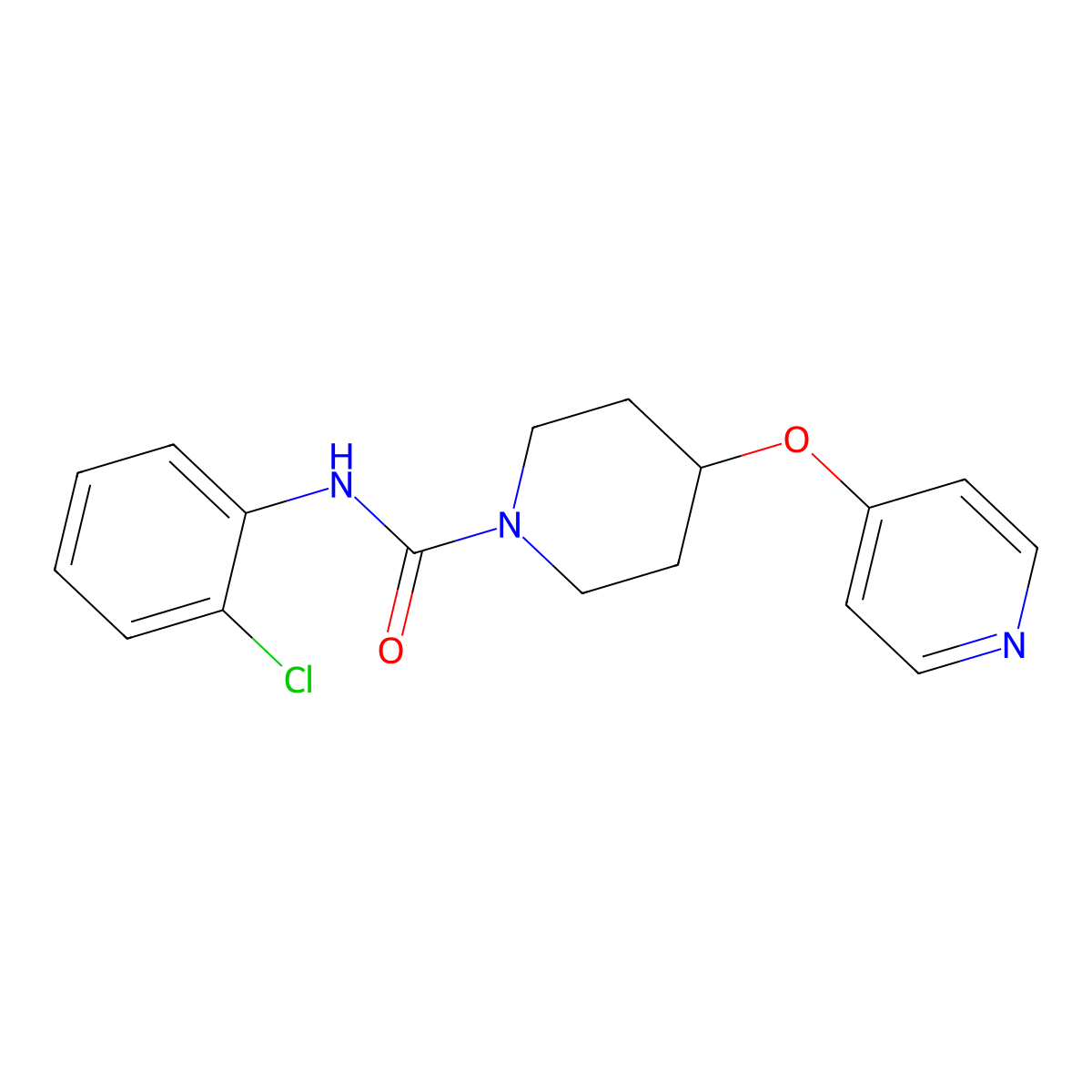 N-(2-chlorophenyl)-4-(pyridin-4-yloxy)piperidine-1-carboxamide molecular structure, CAS 2034329-77-4