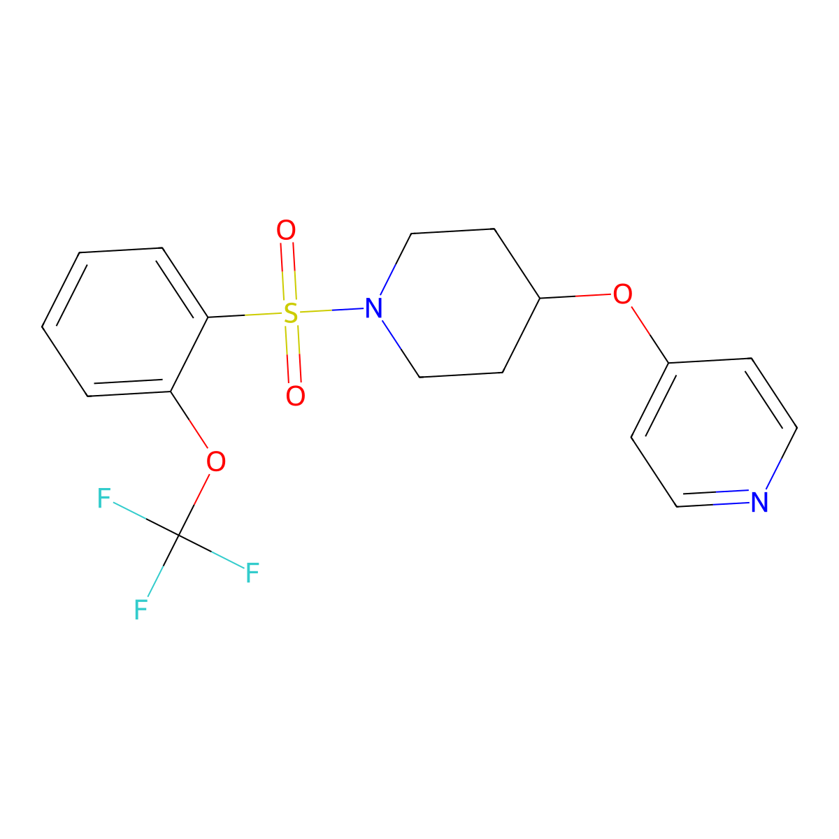 4-((1-((2-(Trifluoromethoxy)phenyl)sulfonyl)piperidin-4-yl)oxy)pyridine molecular structure, CAS 2034329-90-1