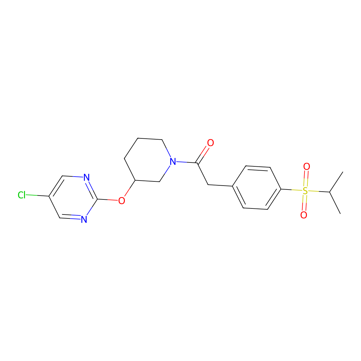 1-(3-((5-Chloropyrimidin-2-yl)oxy)piperidin-1-yl)-2-(4-(isopropylsulfonyl)phenyl)ethanone molecular structure, CAS 2034330-23-7