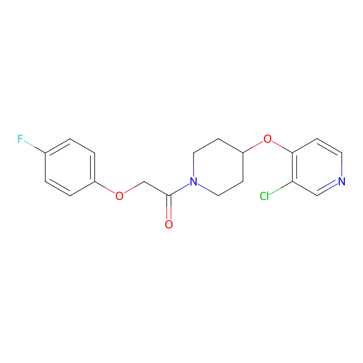 1-(4-((3-Chloropyridin-4-yl)oxy)piperidin-1-yl)-2-(4-fluorophenoxy)ethanone molecular structure, CAS 2034330-31-7