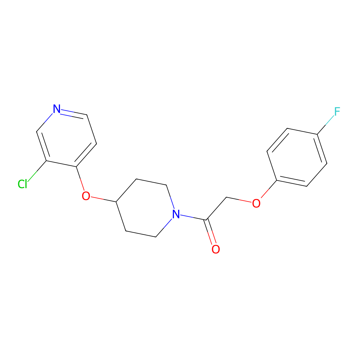 1-(4-((3-Chloropyridin-4-yl)oxy)piperidin-1-yl)-2-(4-fluorophenoxy)ethanone molecular structure, CAS 2034330-31-7