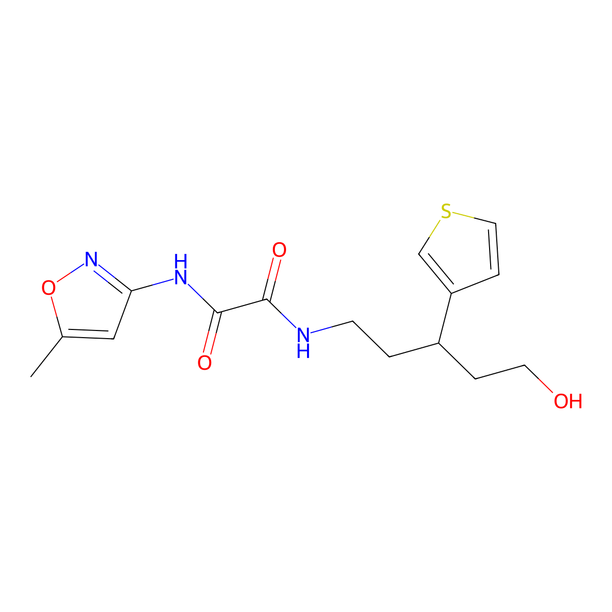 N1-(5-hydroxy-3-(thiophen-3-yl)pentyl)-N2-(5-methylisoxazol-3-yl)oxalamide molecular structure, CAS 2034330-34-0