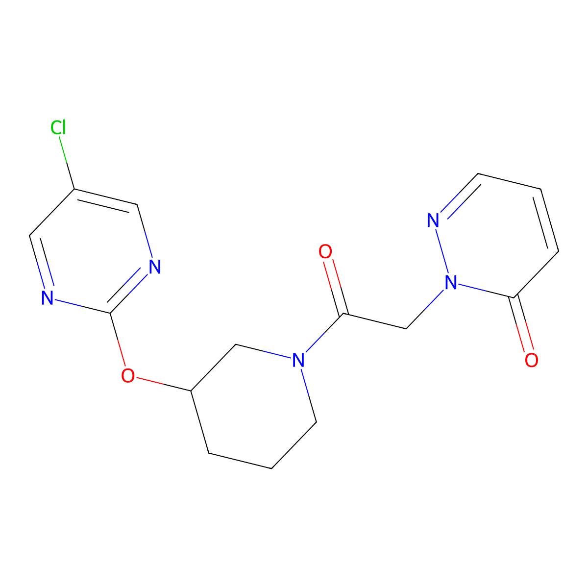 2-(2-(3-((5-chloropyrimidin-2-yl)oxy)piperidin-1-yl)-2-oxoethyl)pyridazin-3(2H)-one molecular structure, CAS 2034330-42-0
