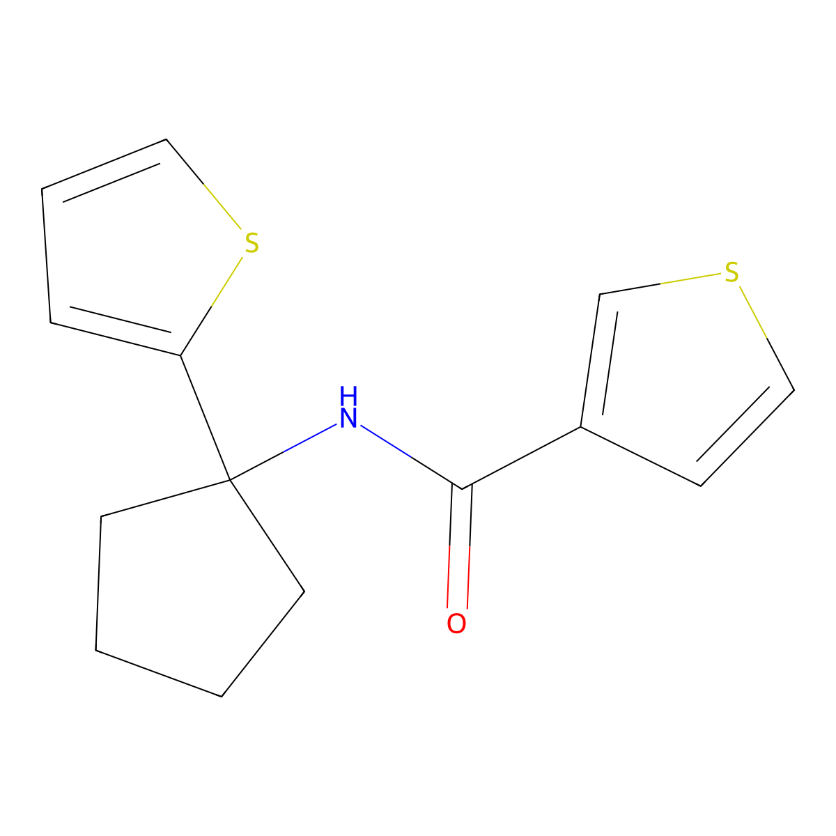 N-[1-(thiophen-2-yl)cyclopentyl]thiophene-3-carboxamide molecular structure, CAS 2034330-82-8