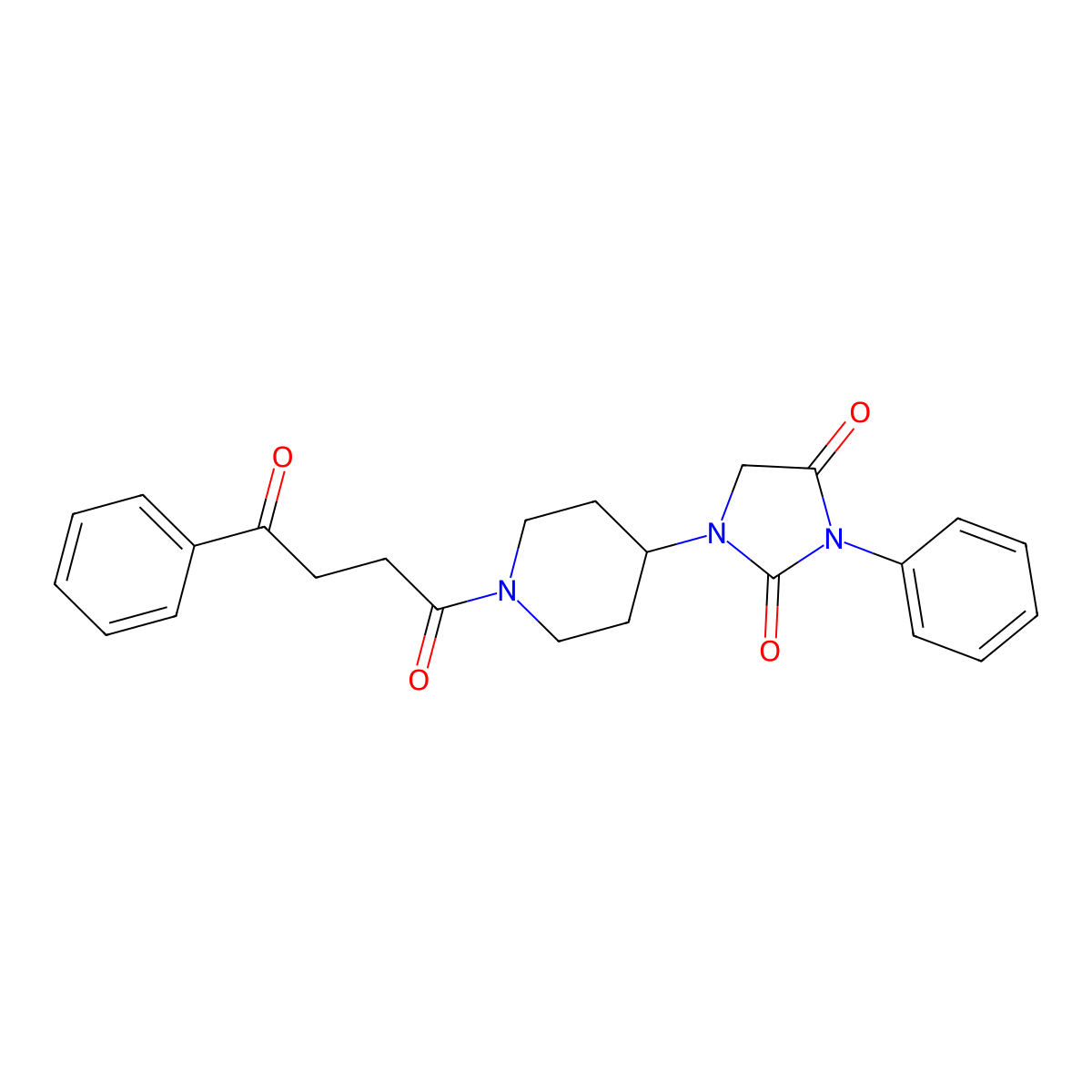 1-[1-(4-Oxo-4-phenylbutanoyl)piperidin-4-yl]-3-phenylimidazolidine-2,4-dione molecular structure, CAS 2034330-88-4