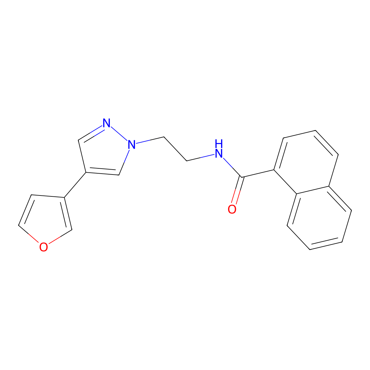 N-{2-[4-(furan-3-yl)-1H-pyrazol-1-yl]ethyl}naphthalene-1-carboxamide molecular structure, CAS 2034331-04-7