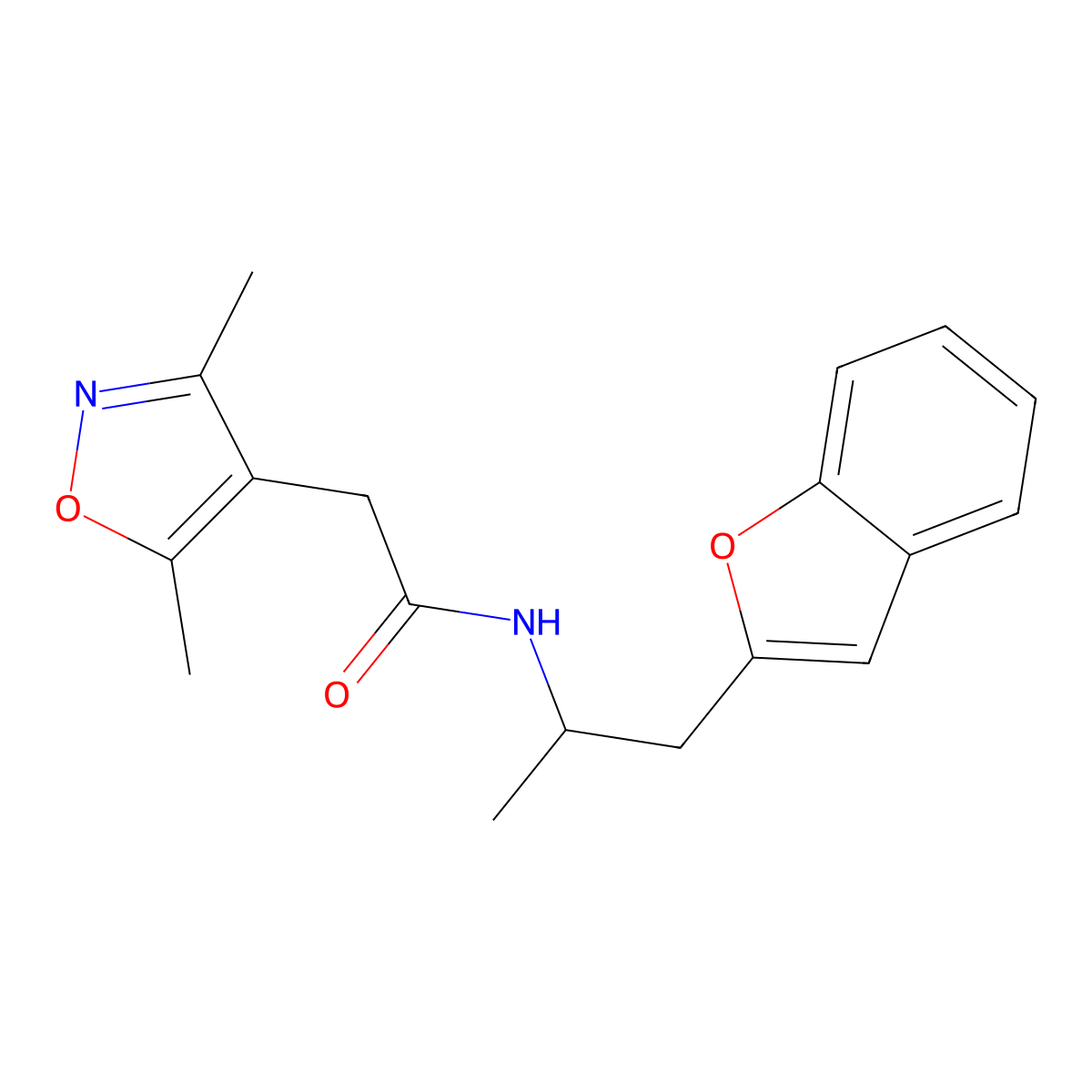 N-(1-(benzofuran-2-yl)propan-2-yl)-2-(3,5-dimethylisoxazol-4-yl)acetamide molecular structure, CAS 2034331-19-4