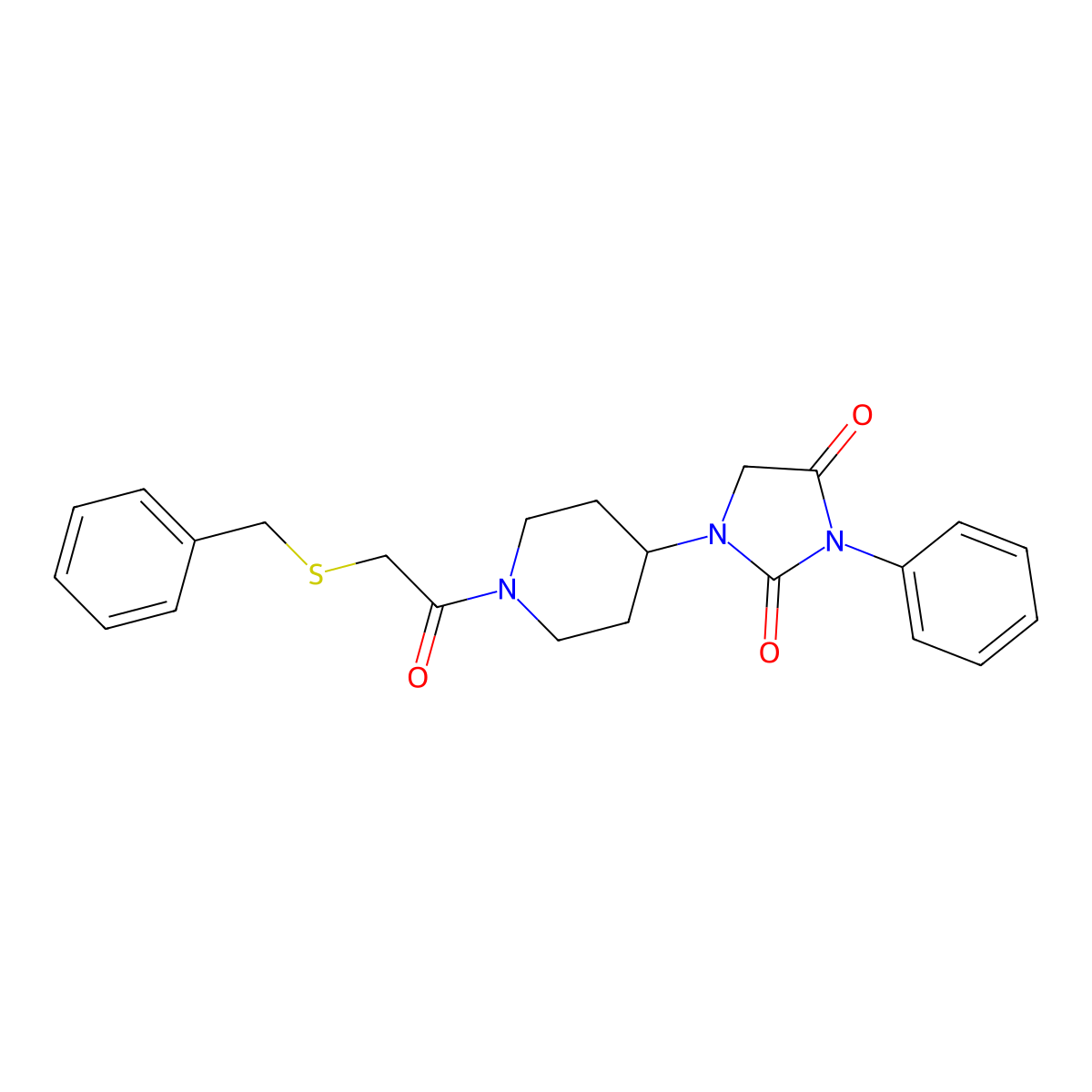 1-(1-(2-(Benzylthio)acetyl)piperidin-4-yl)-3-phenylimidazolidine-2,4-dione molecular structure, CAS 2034331-31-0