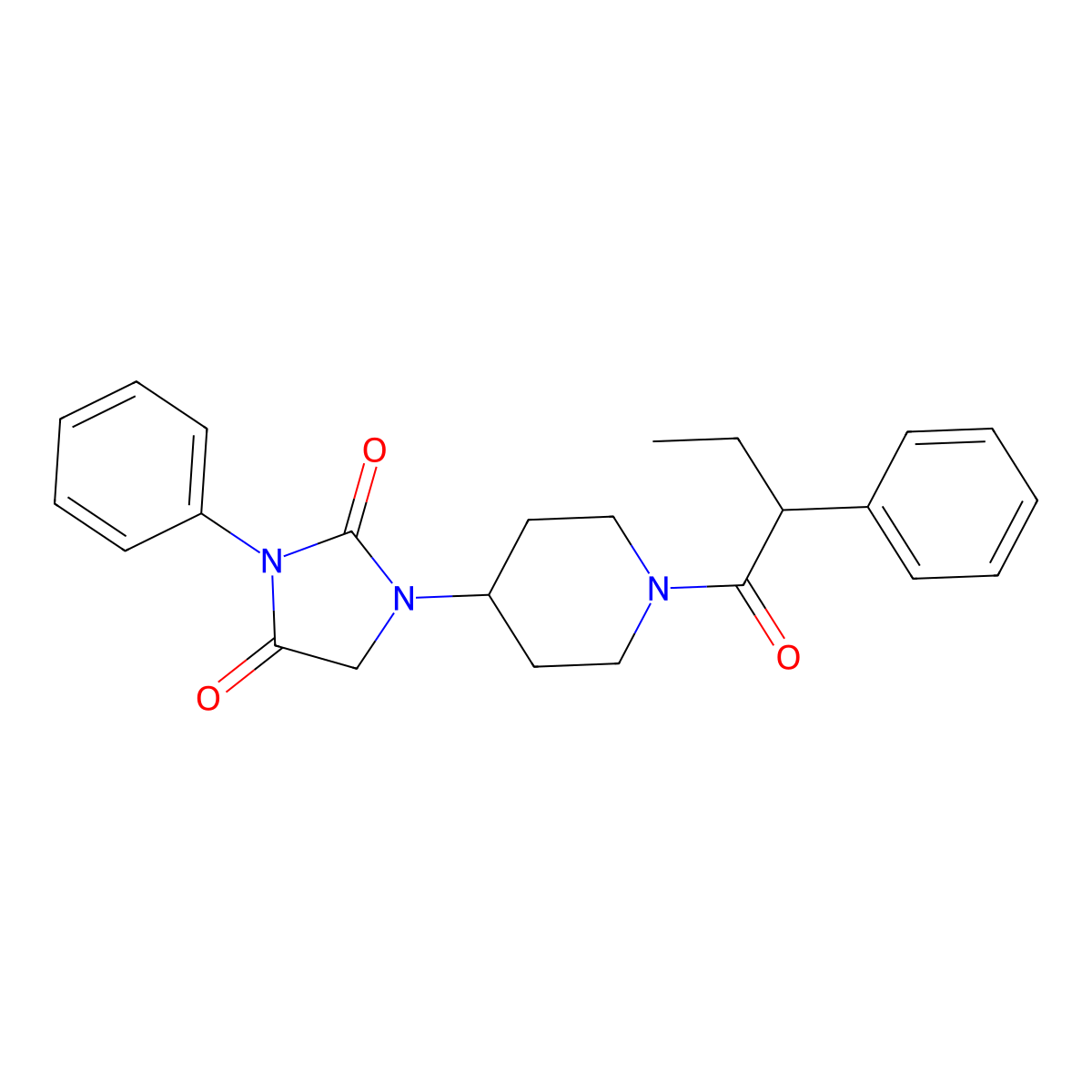 3-Phenyl-1-[1-(2-phenylbutanoyl)piperidin-4-yl]imidazolidine-2,4-dione molecular structure, CAS 2034331-38-7