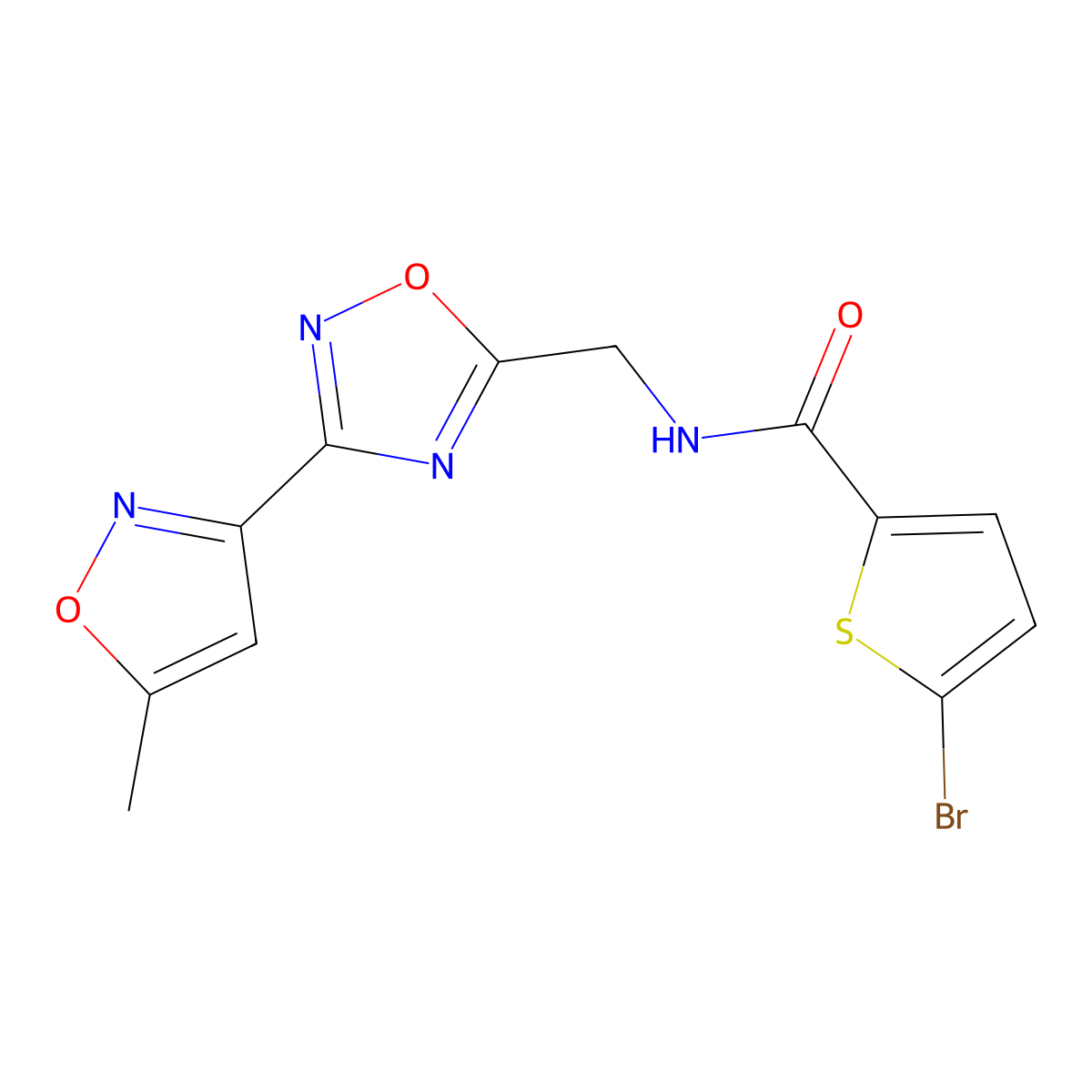 5-bromo-N-((3-(5-methylisoxazol-3-yl)-1,2,4-oxadiazol-5-yl)methyl)thiophene-2-carboxamide molecular structure, CAS 2034331-39-8