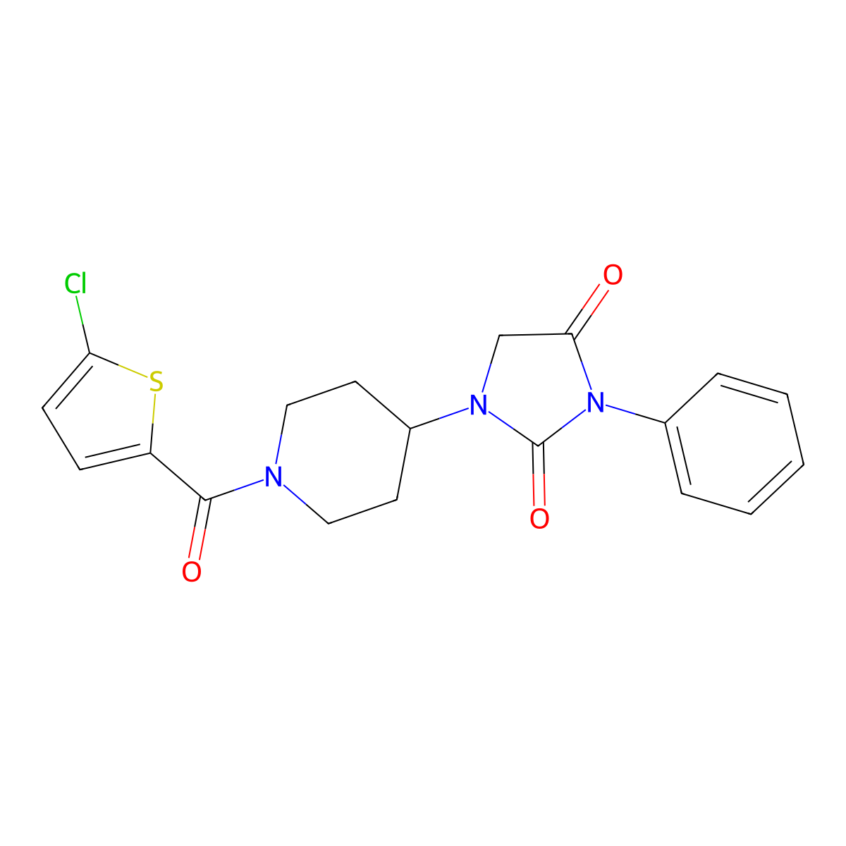 1-[1-(5-Chlorothiophene-2-carbonyl)piperidin-4-yl]-3-phenylimidazolidine-2,4-dione molecular structure, CAS 2034331-53-6