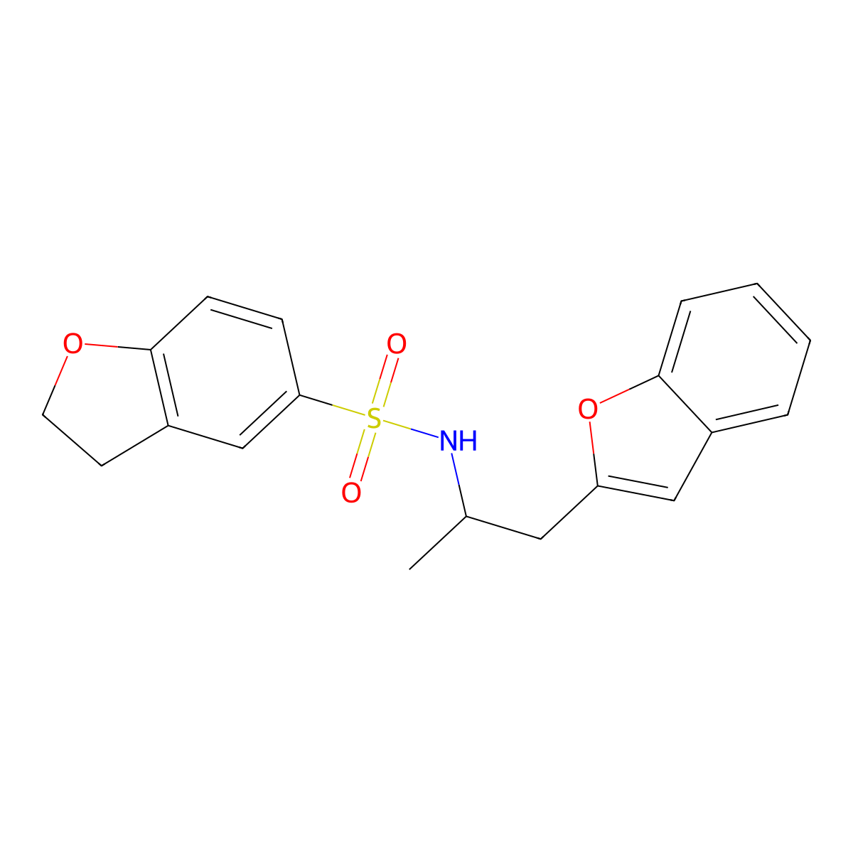 N-(1-(benzofuran-2-yl)propan-2-yl)-2,3-dihydrobenzofuran-5-sulfonamide molecular structure, CAS 2034331-58-1