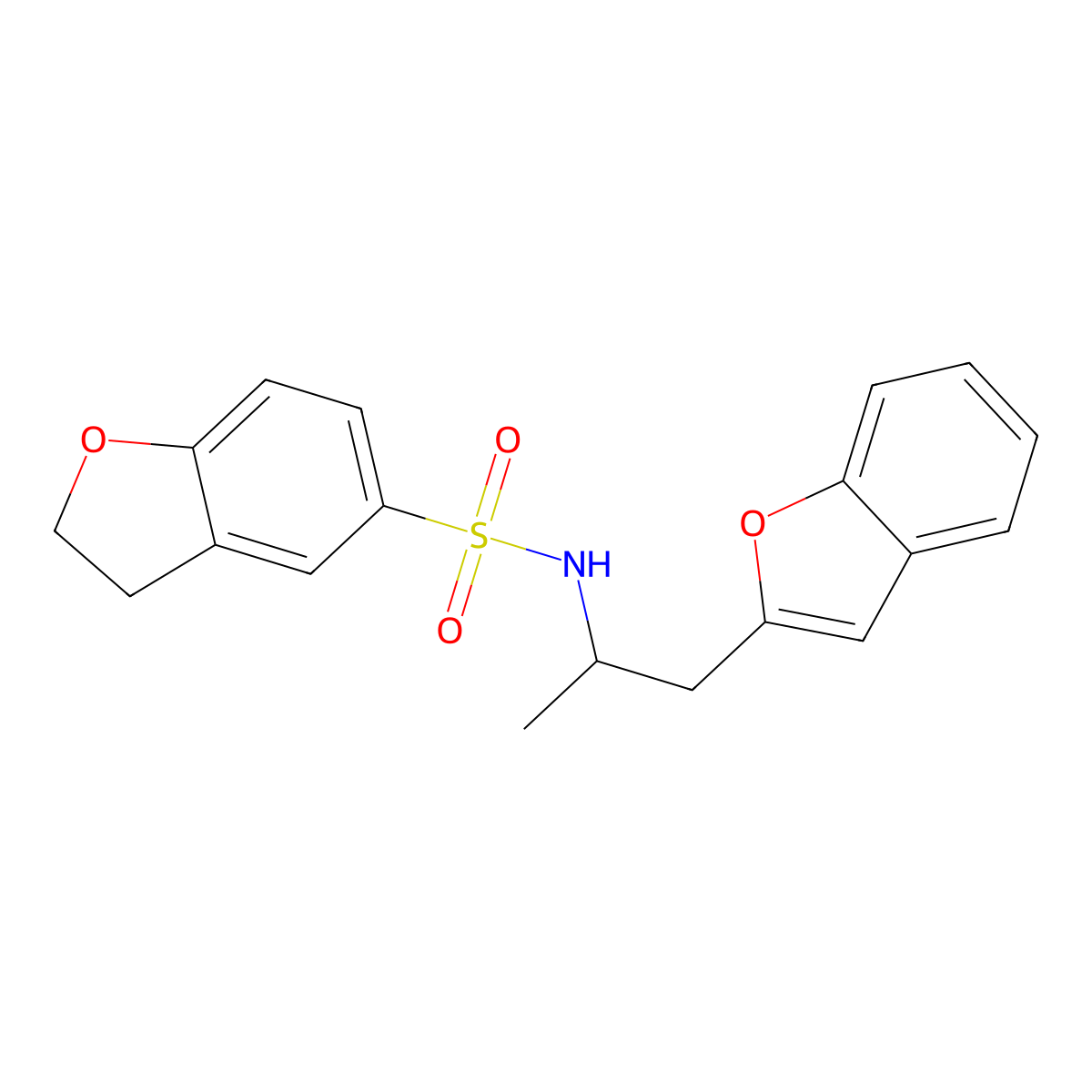 N-(1-(benzofuran-2-yl)propan-2-yl)-2,3-dihydrobenzofuran-5-sulfonamide molecular structure, CAS 2034331-58-1