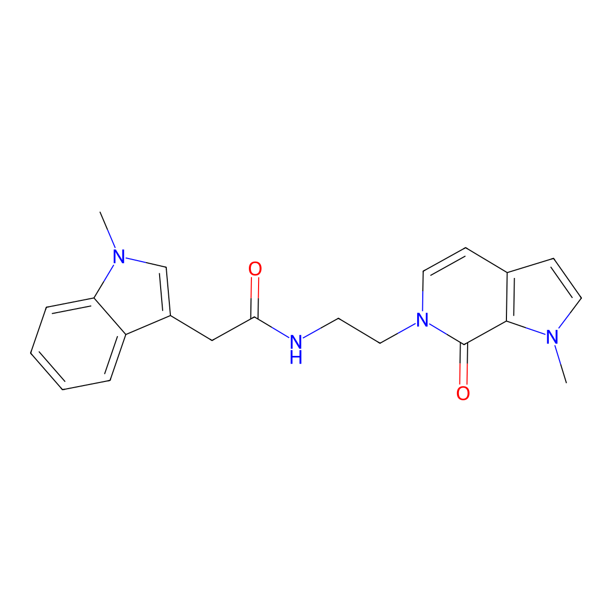 2-(1-methyl-1H-indol-3-yl)-N-(2-{1-methyl-7-oxo-1H,6H,7H-pyrrolo[2,3-c]pyridin-6-yl}ethyl)acetamide molecular structure, CAS 2034331-61-6